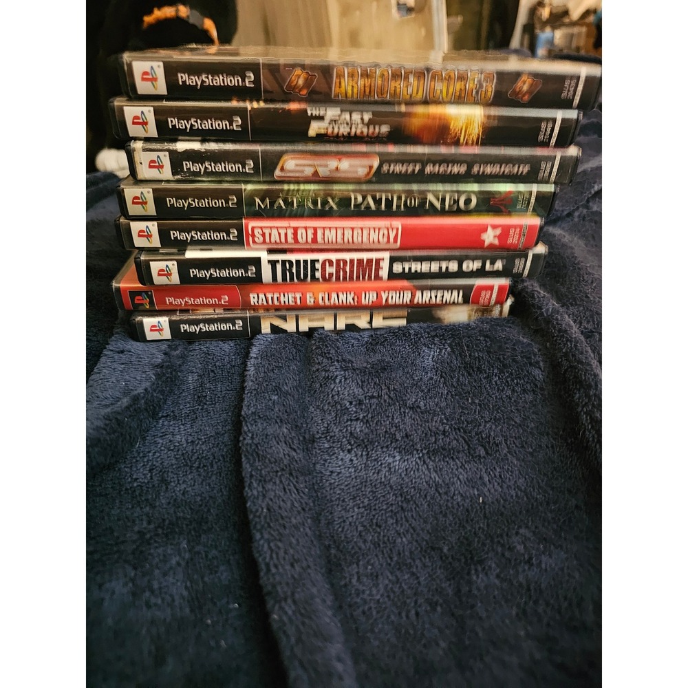 PS2 Lot of 8 cases Armored Core 3 Matrix Path of Neo Ratchet & Clank True Crime